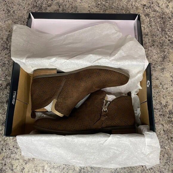 Dr. Scholl's Shoes Rate Zip Perforated Casual Ankle Boots Booties low heel - Picture 8 of 9